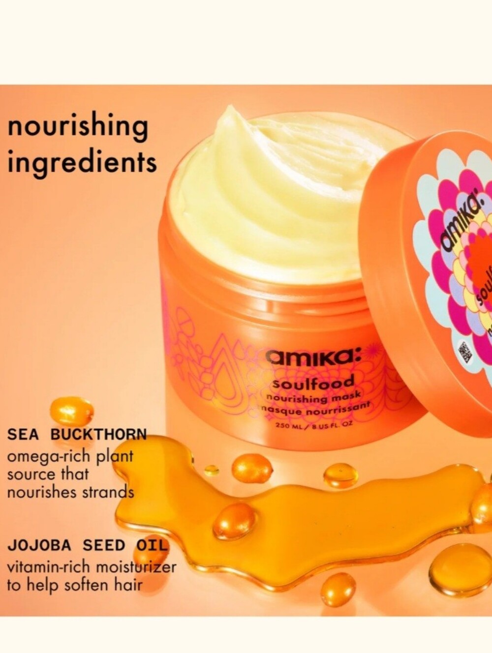 AMIKA Soulfood Nourishing Hair Mask — Orange Jar